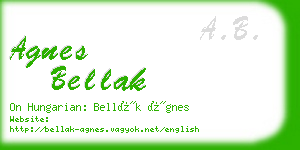 agnes bellak business card